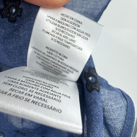 Joie Multi Alain Floral Semi-Sheer Long Sleeve Shirt Blue Size Small NWT - Picture 11 of 12